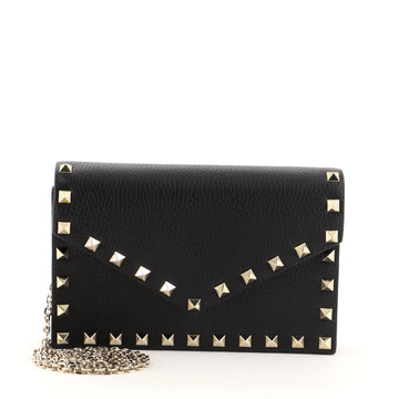 Valentino Rockstud Envelope Chain Crossbody Bag Leather. Small
