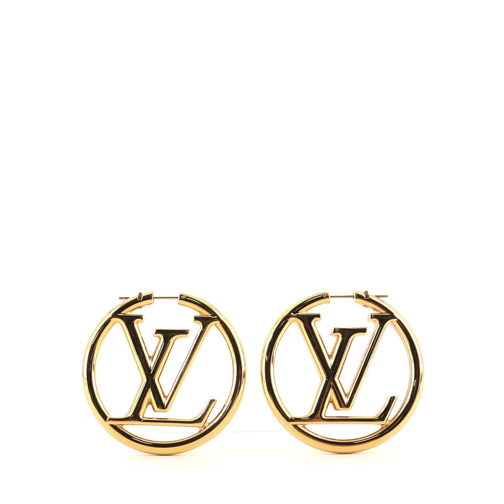Louis Vuitton Louise Hoop Earrings Metal Gold 703121