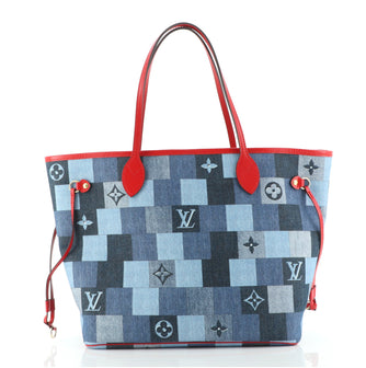 Louis Vuitton Neverfull Tote Damier and Monogram Patchwork Denim MM