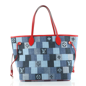Louis Vuitton Neverfull Tote Damier and Monogram Patchwork Denim MM
