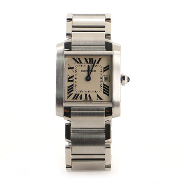 Cartier Tank Francaise Quartz Watch Stainless Steel and Alligator 25