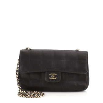 Chanel Chocolate Bar Flap Bag Quilted Satin Mini