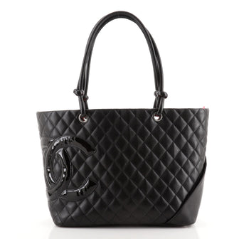 Chanel Cambon Tote Quilted Leather Large