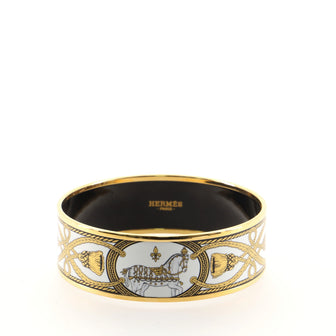 Hermes Bangle Bracelet Printed Enamel Wide