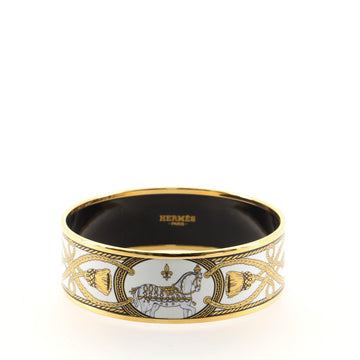 Hermes Bangle Bracelet Printed Enamel Wide