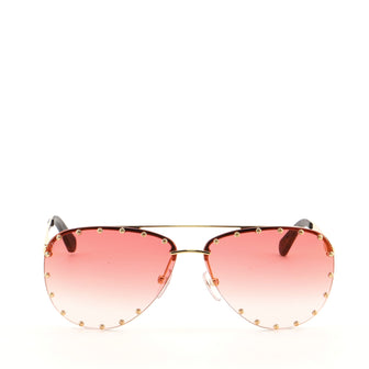 Sell Louis Vuitton The Party Studded Aviator Sunglasses - Red