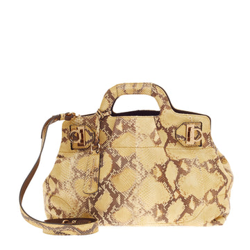 Salvatore Ferragamo Soft W Python Satchel 