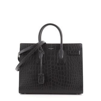 Saint Laurent Sac de Jour NM Bag Crocodile Embossed Leather Small