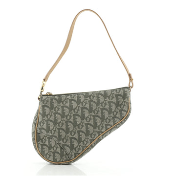 Christian Dior Vintage Saddle Bag Diorissimo Canvas Mini