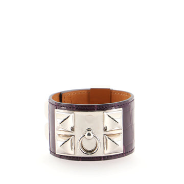 Hermes Collier de Chien Bracelet Shiny Alligator