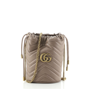 Gucci GG Marmont Bucket Bag Matelasse Leather Mini