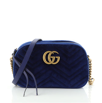 Gucci GG Marmont Shoulder Bag Matelasse Velvet Small