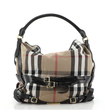 Burberry Bridle Gosford Hobo House Check Canvas Large