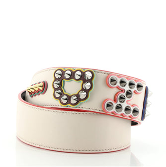 Fendi Logo Strap You Shoulder Strap Studded Leather