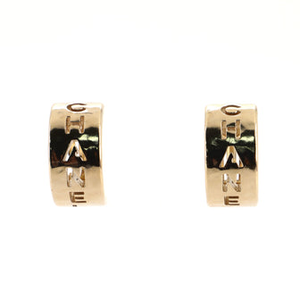 Chanel Logo Cut-Out Huggies Earrings Metal