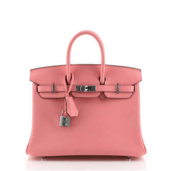 Hermes Birkin Handbag Pink Swift with Palladium Hardware 25