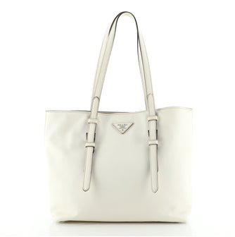 Prada Covered Strap Open Tote Saffiano Leather Medium