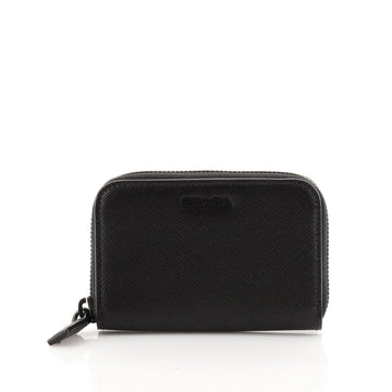 Prada Monochrome Zip Coin Purse Saffiano Leather