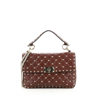 Valentino Rockstud Spike Flap Bag Quilted Leather Medium