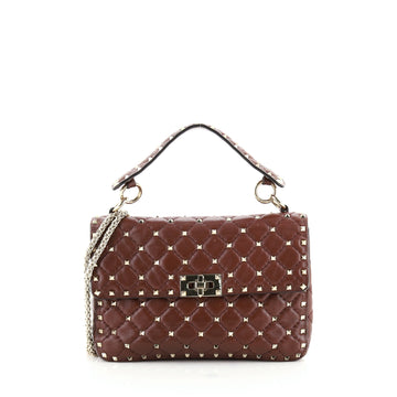 Valentino Rockstud Spike Flap Bag Quilted Leather Medium