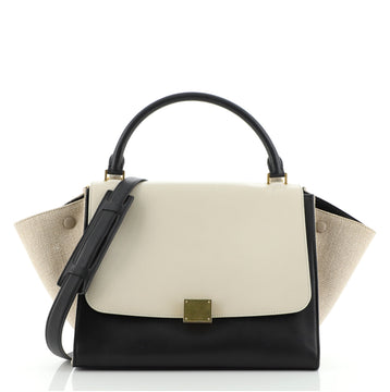 Celine Trapeze Bag Leather with Canvas Medium