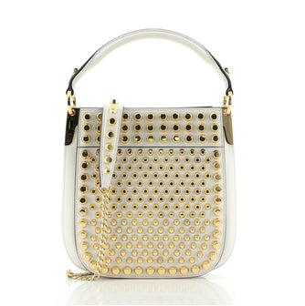 Prada Margit Hobo Studded Leather Small