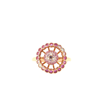 Boucheron Ma Jolie Ring 18K Pink Gold with Pink Sapphires and Diamonds