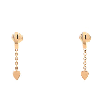 Cartier Mon Amour Heart Drop Earrings 18K Pink Gold