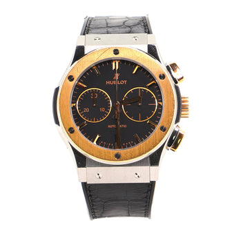 Hublot Classic Fusion Aerofusion Chronograph Skeleton Automatic Watch Titanium and Rose Gold with Alligator and Rubber 45