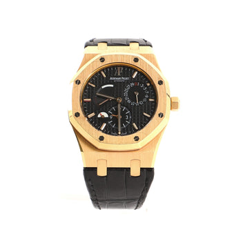 Audemars Piguet Royal Oak Dual Time Automatic Watch Rose Gold and Alligator 39