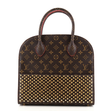 Louis Vuitton Christian Louboutin Shopping Bag Calf Hair and Monogram Canvas