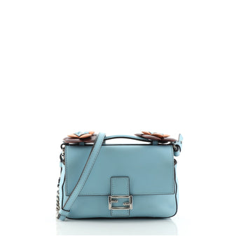 Fendi Flowerland Double Baguette Crossbody Bag Leather Micro