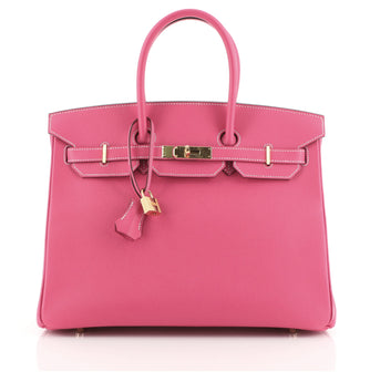 Hermes Birkin Handbag Pink Epsom with Gold Hardware 35