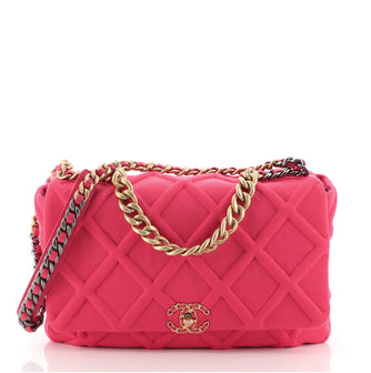 Chanel 19 Flap Bag Quilted Jersey Maxi