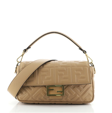 Fendi Baguette NM Bag Zucca Embossed Leather Medium