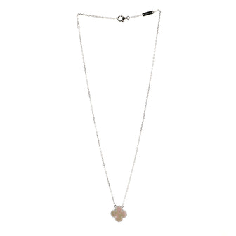 Van Cleef & Arpels Vintage Alhambra Pendant Necklace 18K White Gold and Mother of Pearl