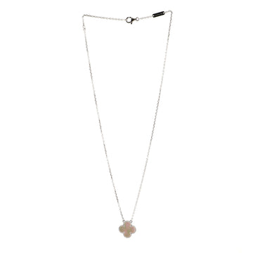 Van Cleef & Arpels Vintage Alhambra Pendant Necklace 18K White Gold and Mother of Pearl