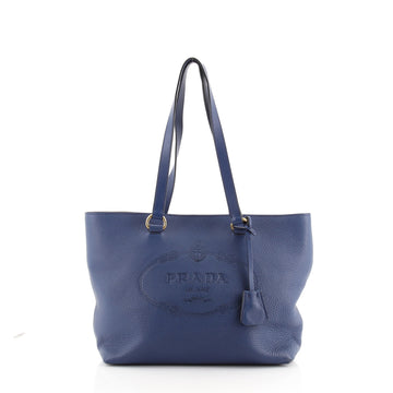 Prada Embossed Logo Open Tote Vitello Daino Medium