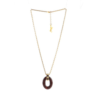 Louis Vuitton Gimme a Clue Pendent Necklace Metal and Resin with Leather