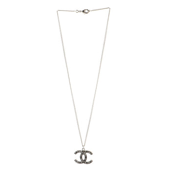Chanel CC Baguette Reversible Necklace Crystal Embellished Metal and Glitter Embalmed Resin