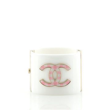 Chanel CC Cuff Bracelet Raffia with Metal