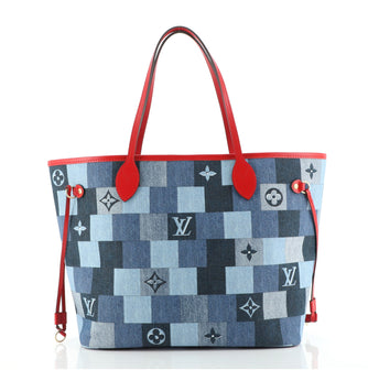 Louis Vuitton Neverfull Tote Damier and Monogram Patchwork Denim MM