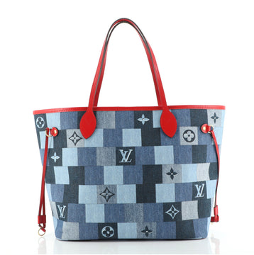 Louis Vuitton Neverfull Tote Damier and Monogram Patchwork Denim MM