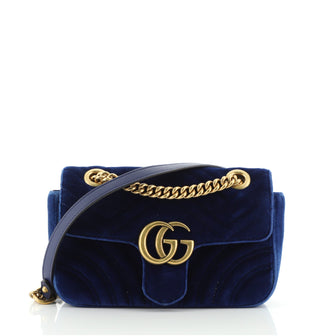 Gucci GG Marmont Flap Bag Matelasse Velvet Mini