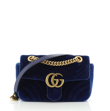 Gucci GG Marmont Flap Bag Matelasse Velvet Mini