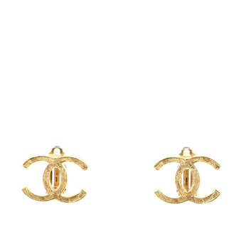 Chanel CC Clip On Earrings Engrained Metal