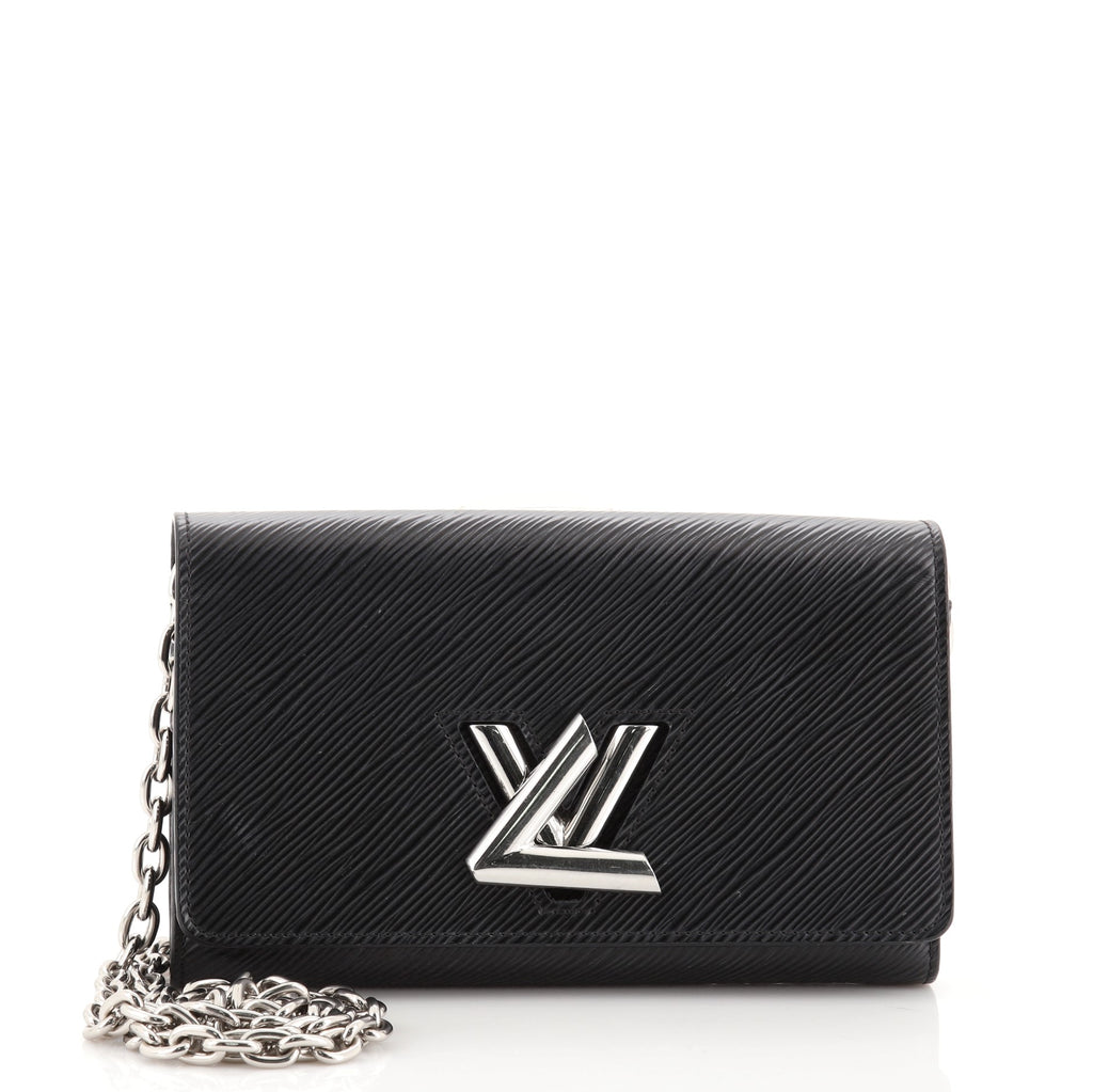Louis Vuitton Twist Chain Wallet Epi Leather Black 7075960
