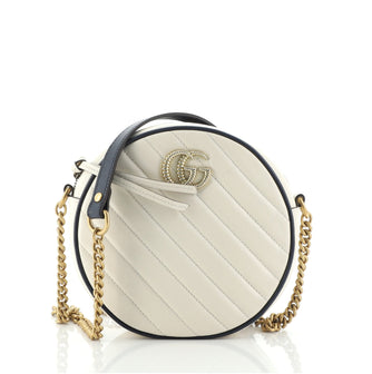 Gucci GG Marmont Round Shoulder Bag Matelasse Leather Mini