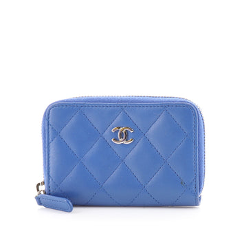 Chanel CC Zip Coin Purse Quilted Lambskin Small