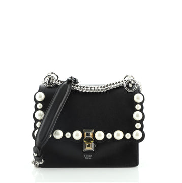 Fendi Kan I Bag Pearl Embellished Leather Small